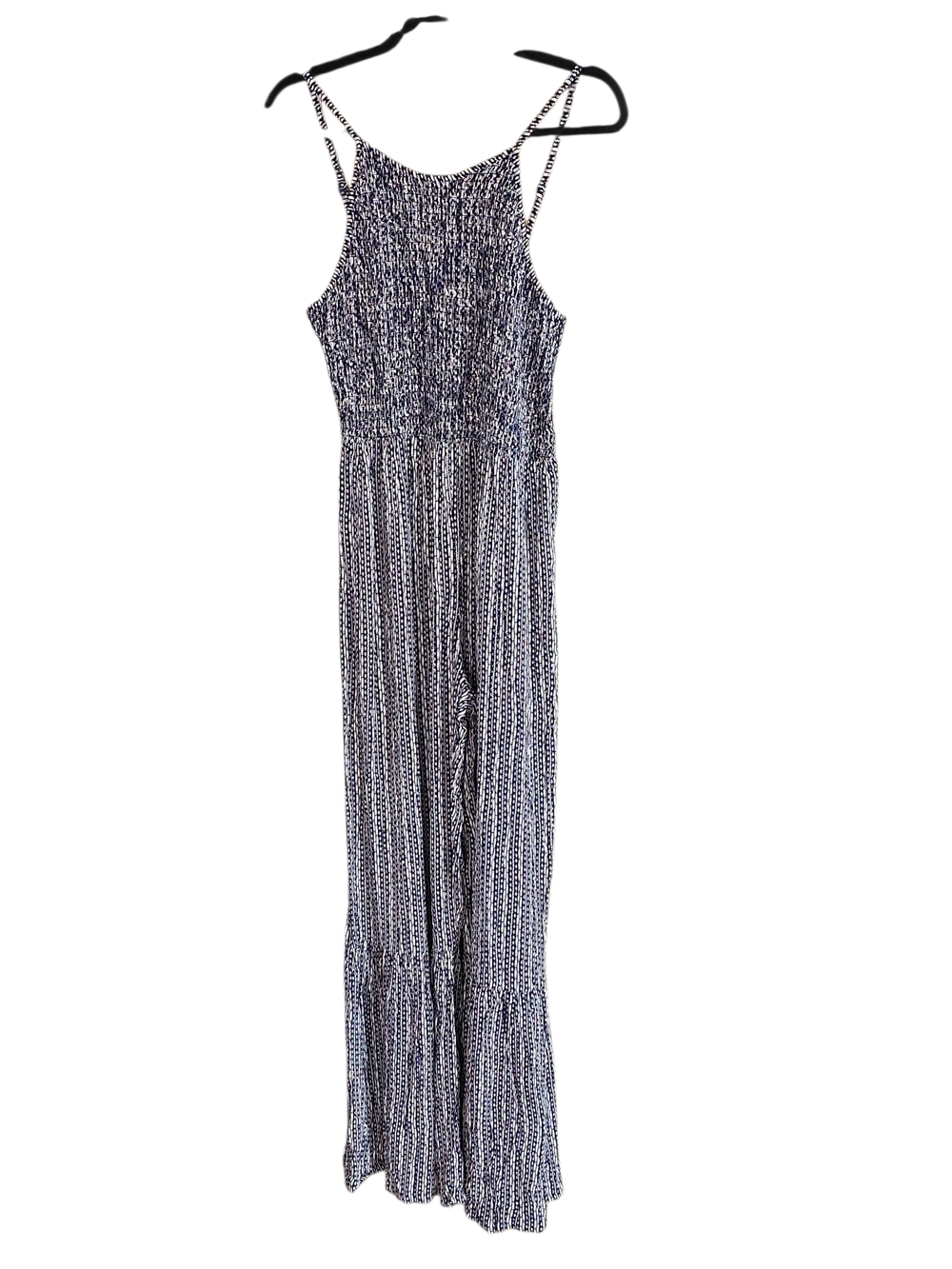 Angie Black and White Print Smocked Jumpsuit